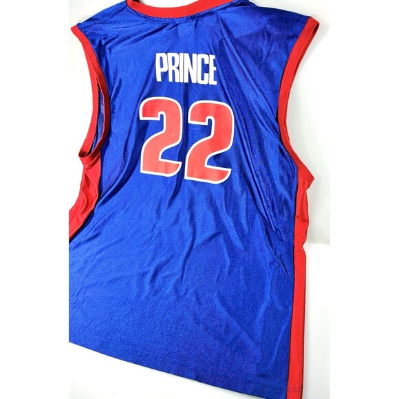 Vintage NBA Detroit Pistons Tayshaun Prince Blue Jersey Men's Size 2XL - Picture 8 of 9